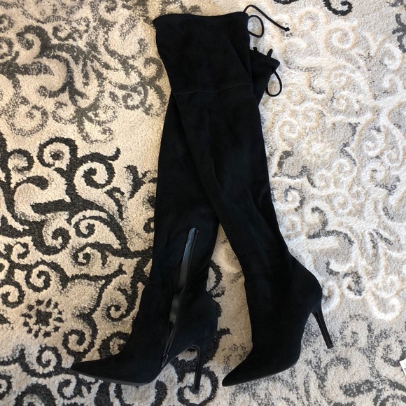 Aldo Black Over the Knee Boots with Sleek Design - Picture 1 of 4